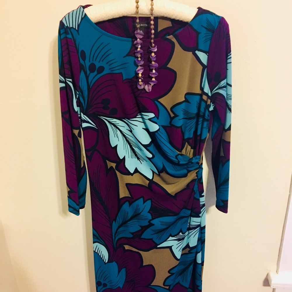 Talbots floral cocktail dress